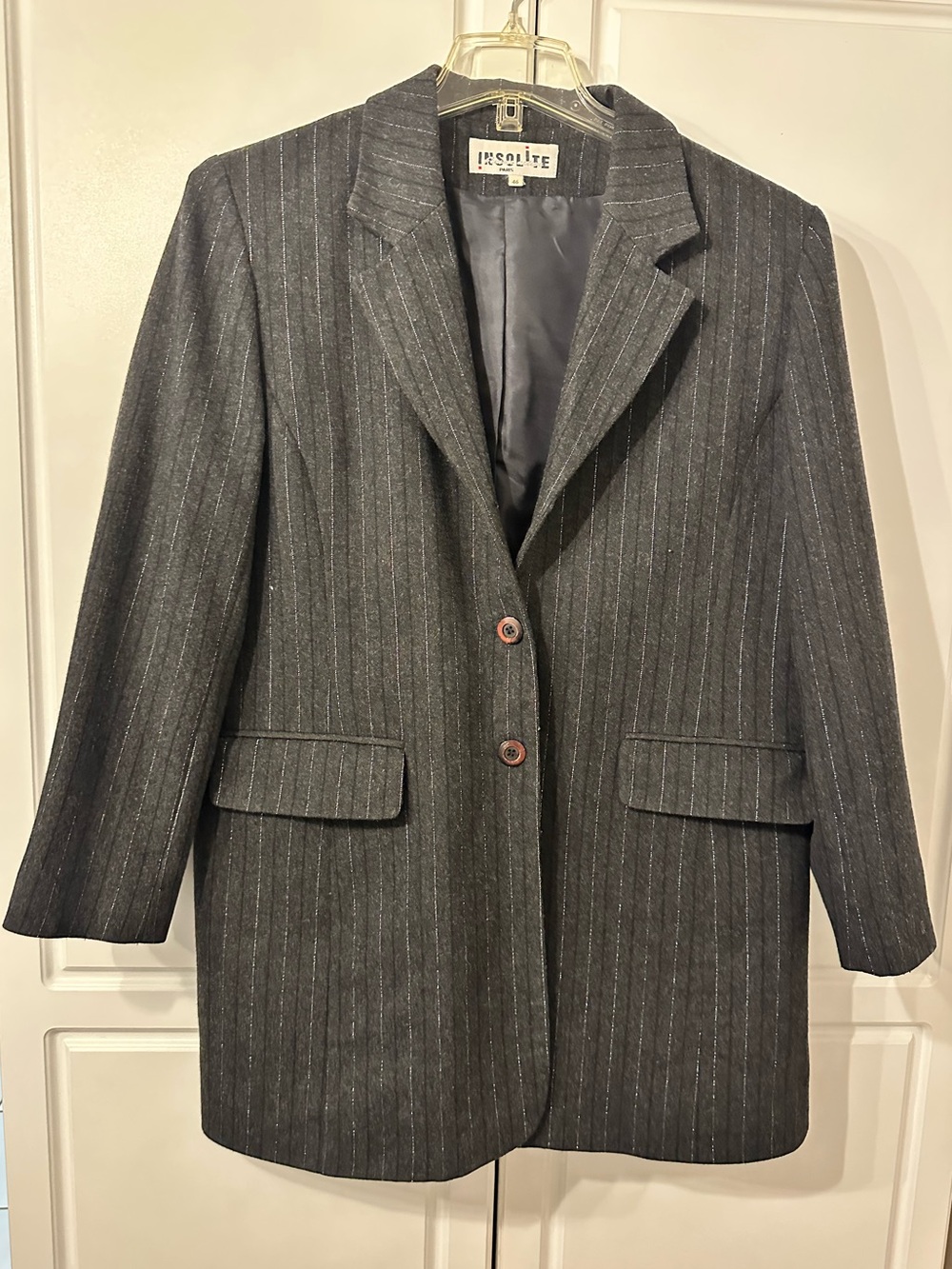 Insolite Paris dark gray with metallic pinstripe Suit jacket